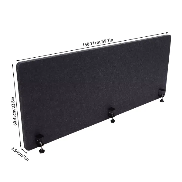 Office Desk Partition, Privacy Screens Panel, 59.1 * 23.8in Large Desk Dividers for Bedroom Home Office Apartment Studio (Dark Grey)